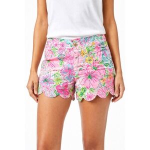 Lilly Pulitzer Buttercup Stretch Shorts Paradise Found Floral Pink Size 8 NWT